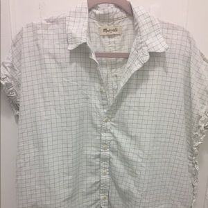 Madewell Grid Pattern Short-Sleeved Buttonup
